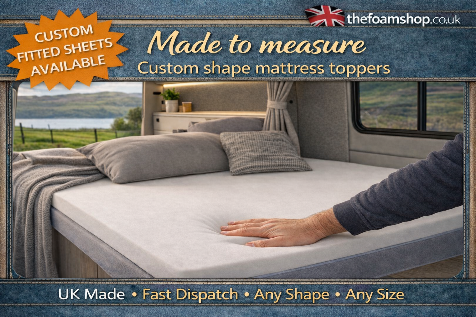 Custom Shape memory foam mattress toppers made to measure